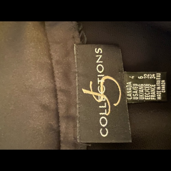 JS Collections Black Rhinestone Stud Formal Wide Leg Palazzo Gaucho Pants Sz 4 - Picture 9 of 15